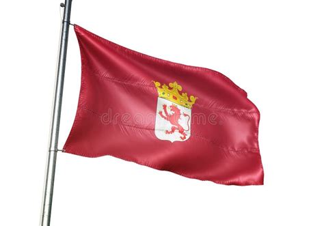 Leon Province of Spain Flag Waving Isolated on White Background Realistic 3d Illustration Stock ...