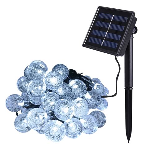 Outdoor Solar Power Decorative String Lights, Anko 30 LED 20 ft Water resistant Christmas Globe ...