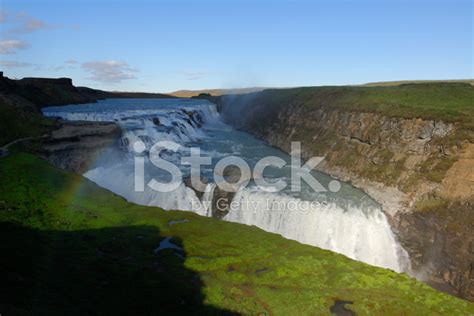 Golden Waterfall In Southern Iceland Stock Photo | Royalty-Free | FreeImages