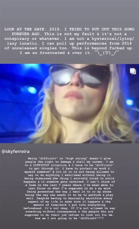 Sky Ferreira says the lack of new music is “beyond fucked up”