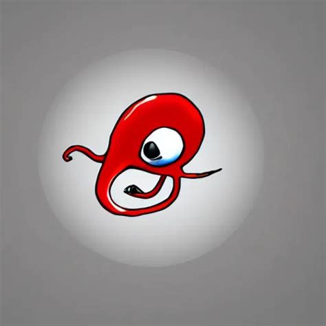 funny little cute drawing of a stylized squid, digital | Stable ...