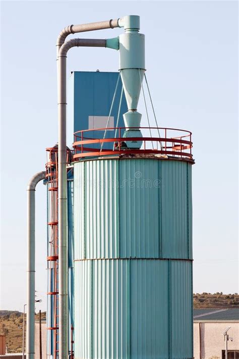 Industrial Exhaust Silos stock photo. Image of material - 27676366