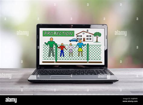 Protection concept shown on a laptop screen Stock Photo - Alamy