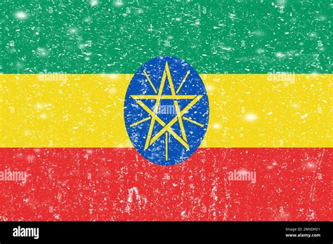 New concept Ethiopia flag White messy wall stucco texture background, Ethiopia flag paint ...