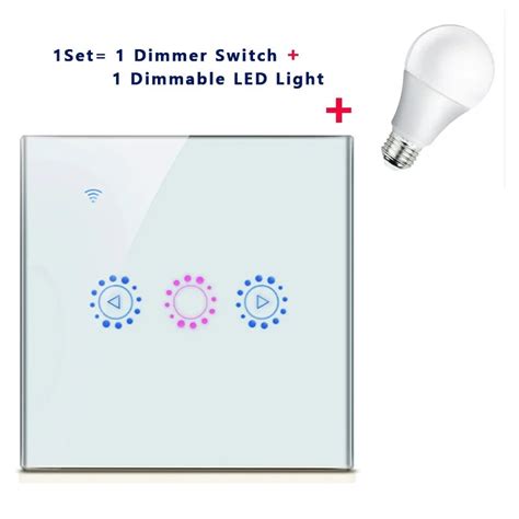 EU UK wifi dimmer wall switch dimmable LED light set Remote Control ...