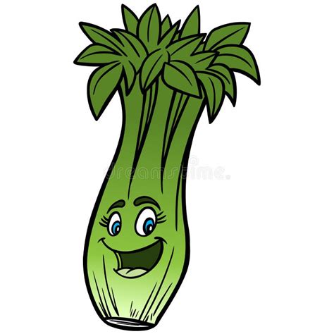 Celery Cartoon stock vector. Illustration of stem, celery - 53745424