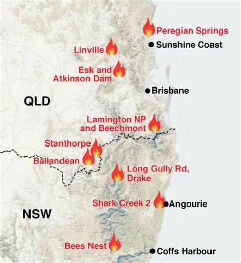QLD bushfires: Map reveals worst hit places | Are there fires near you? | NT News