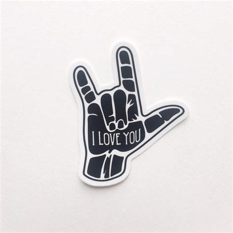 I Love You ASL Vinyl Sticker Sign Language Decal ASL Decal - Etsy