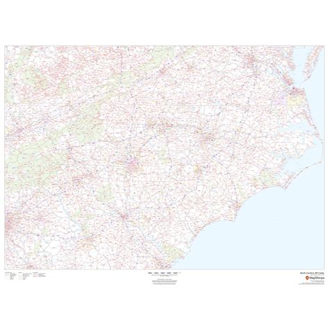 North Carolina - Zip Code Map by Map Sherpa - The Map Shop