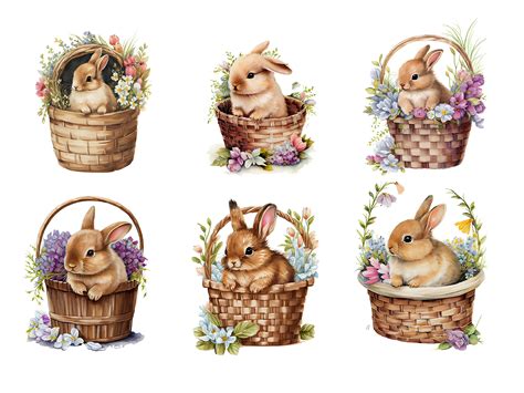 Cute Bunny Clipart Bundle Spring Bunny Clipart Bunny - Etsy