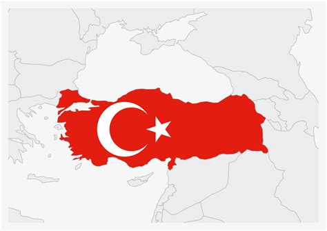 Turkey map highlighted in Turkey flag colors 12897943 Vector Art at ...