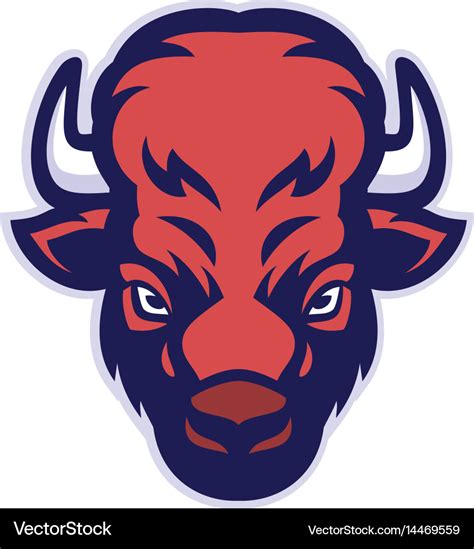 Bison head mascot Royalty Free Vector Image - VectorStock