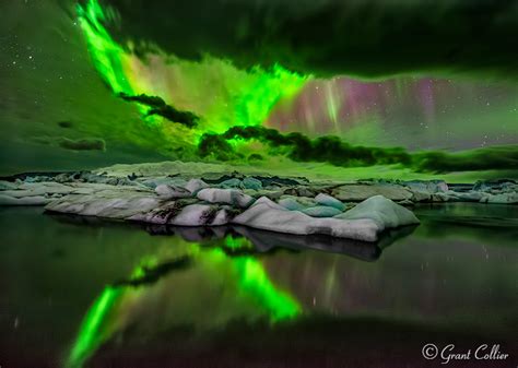 Jokulsarlon Glacier, Aurora Borealis, Iceland Nature Photography