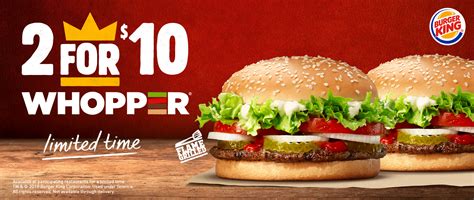 DEAL: Burger King - 2 Whoppers for $10 - frugal feeds nz