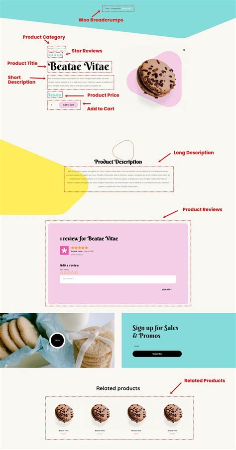 Download a FREE Product Page Template for Divi's Homemade Cookies Layout Pack