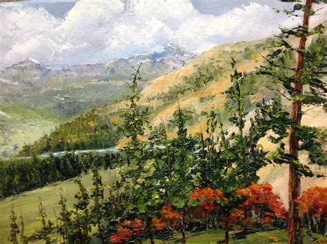 Mountain Landscape, Mountain Valley Painting, Canvas Painting, Large ...