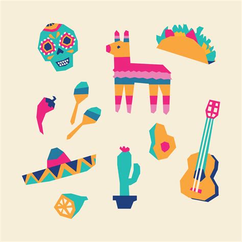 Geometric And Colorful Mexican Elements 227417 Vector Art at Vecteezy