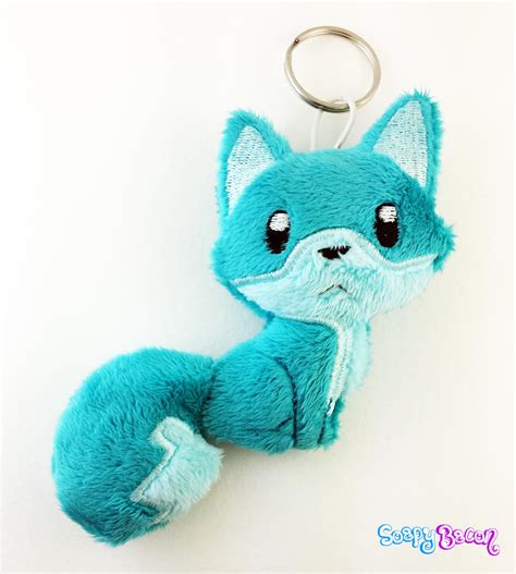 Teal Minky Fox Plush Keychain by TheHarley on DeviantArt