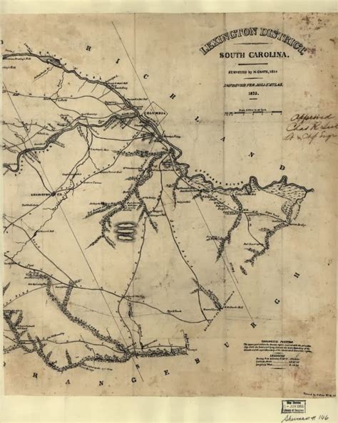 Lexington County SC History: Lexington District Map - 1825