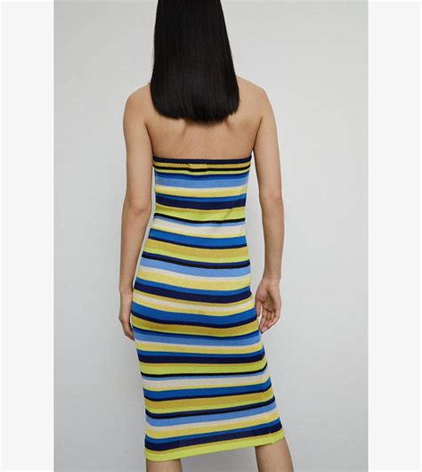 Buy Warehouse Striped Knit Midi Dress In Blue | 6thStreet Saudi Arabia