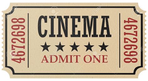 Vintage retro cinema creative concept: retro vintage cinema admit one ticket made of yellow ...