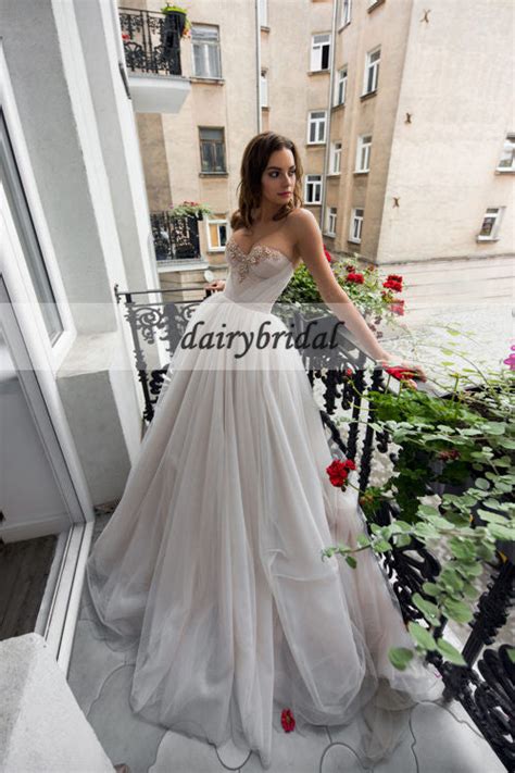 Charming Sweet Heart Wedding Dress, Beaded Backless Wedding Dress with ...