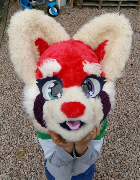 Kigu the red panda panda fursuit head by CraftmamaNL on DeviantArt