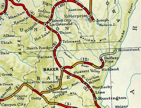 State of Oregon: 1940 Journey Across Oregon - Baker to La Grande