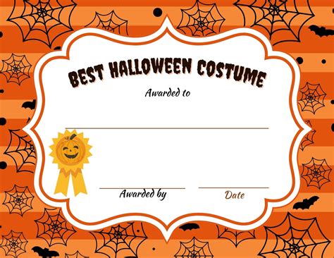 Printable 8 Different Halloween Costume Award Certificates / Halloween Costume Contests ...