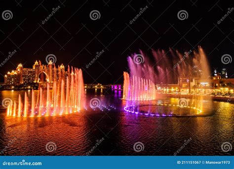 Dubai, UAE - Feb 5, 2020: Fountain at Dubai`s the Pointe at Palm Jumeirah Confirmed As Largest ...