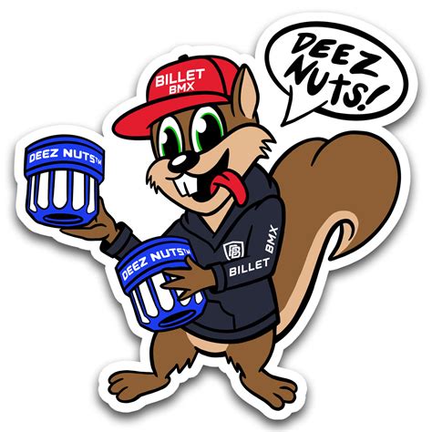 BILLET BMX DEEZ NUTS™ SQUIRREL STICKER 4" – BILLETBMX.COM