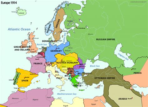 World War 1 Map Of Allies And Central Powers