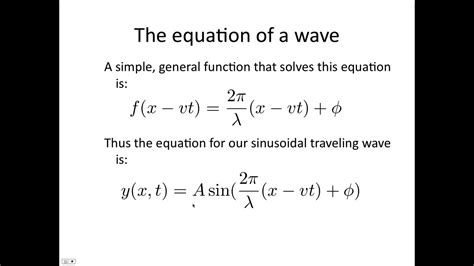 Sinusoidal wave equation v2 - YouTube