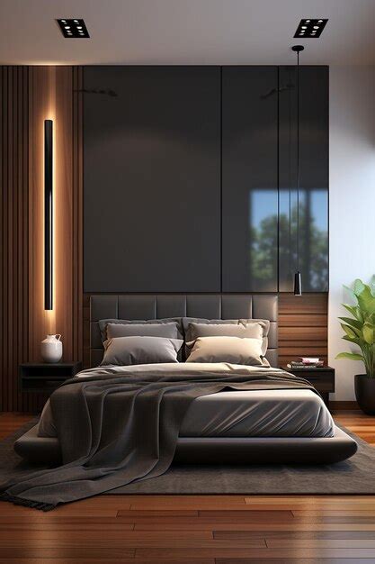 Premium AI Image | a minimalist bedroom featuring a monochrome color ...