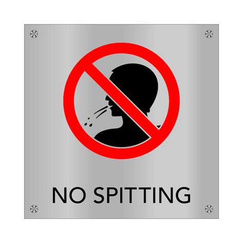 NO SPITTING / Do Not Spit Stainless Steel Metal Sign Wall/ | Etsy