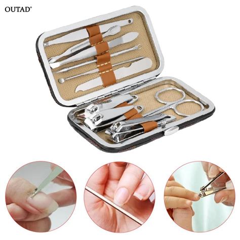 10PCS/Set Stainless Steel Nail Art Tool Sets Universal Home Office ...