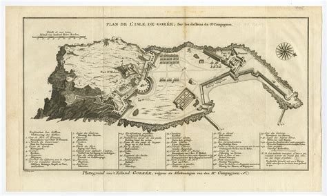 Antique Map of the Island of Gorée by Van Schley (1747)