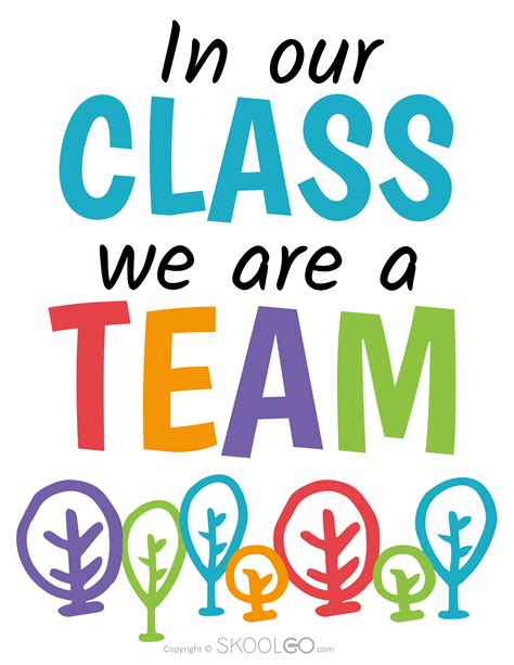 In Our Class We Are A Team - Free Classroom Poster - SKOOLGO