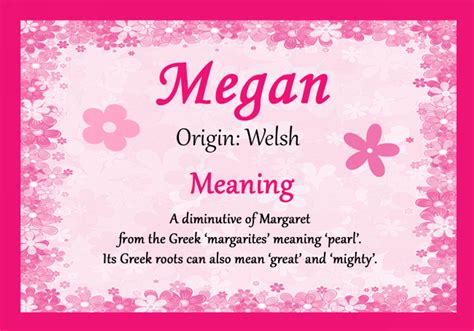 Megan Personalised Name Meaning Jumbo Magnet - The Card Zoo