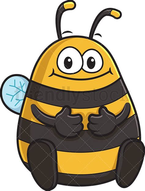 Fat Bee Cartoon Clipart Vector - FriendlyStock