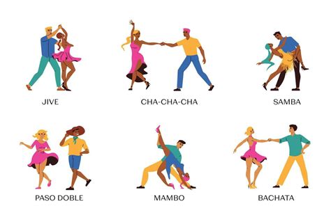 Latin Dance Pairs Set 25803313 Vector Art at Vecteezy