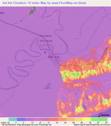 Elevation of Xai-Xai,Mozambique Elevation Map, Topography, Contour