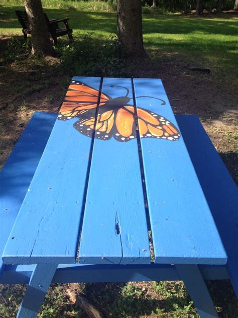 Painted picnic tables, Backyard, Patio