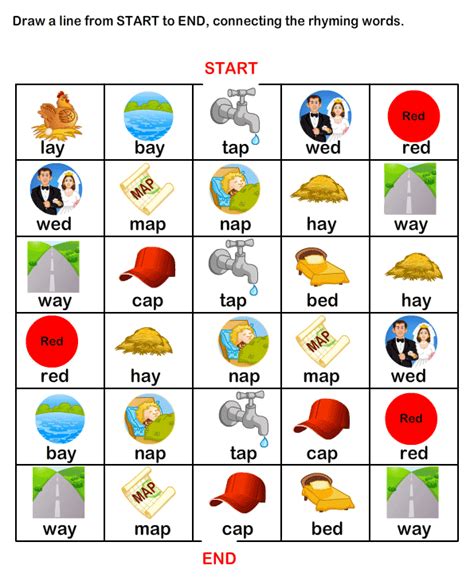 ESL-EFL Worksheets, Kindergarten Worksheets, Rhyme Time Worksheets Kindergarten Homework ...