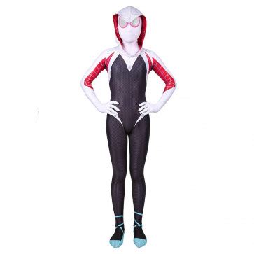 Womens Gwen Stacy Into the Spider-Verse Cosplay Spider-Gwen Costume | Costume Party World