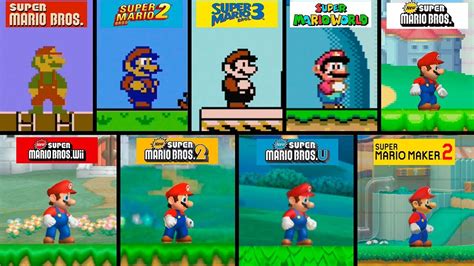Super Mario Bros | 2D Graphics Evolution | HD Models | 1983 - 2019 - YouTube