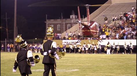 Helicopter at Bogalusa High football game - YouTube