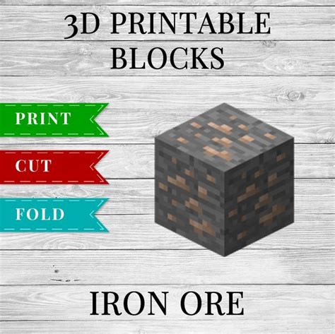 Iron Ore - Printable Minecraft Iron Ore Papercraft Template