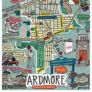 Map of Ardmore, Pennsylvania, Map Art, Philly, Pennsylvania MAP ...