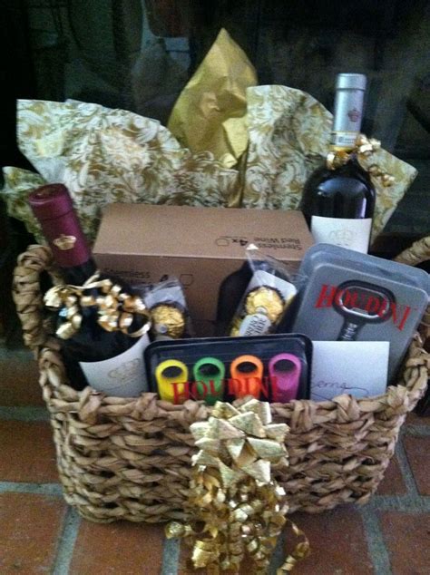 Wine Lovers Gift Basket Ideas Wine Baskets Gift Basket Gifts Diy Bridal ...